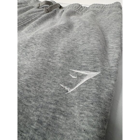 GymShark Crest Joggers Men's Size Large Sweatpants Gray Tapered Fit Drawstring - Picture 4 of 14